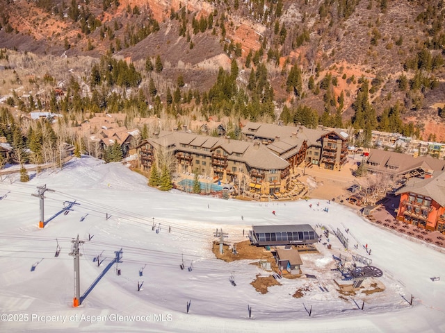 view of snowy aerial view