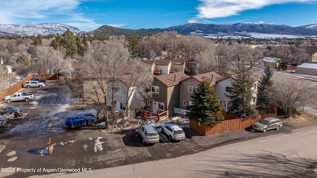 aerial view featuring a mountain view