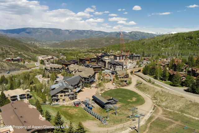 77 Wood Rd Unit 505E, Snowmass Village, CO 81615 - aerial view of property's location with a mountain backdrop
