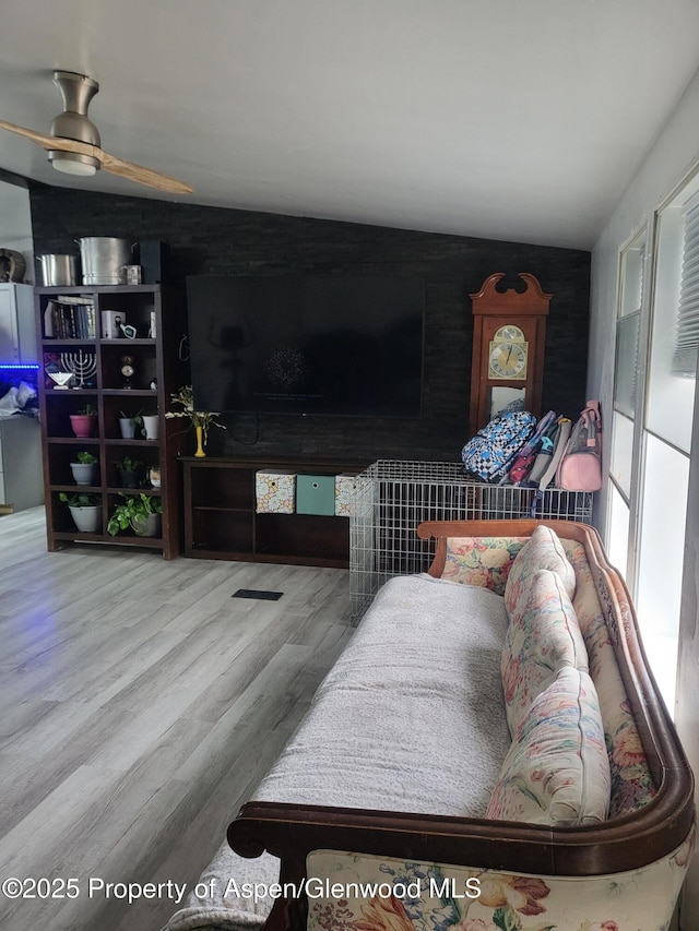 living room with hardwood / wood-style flooring