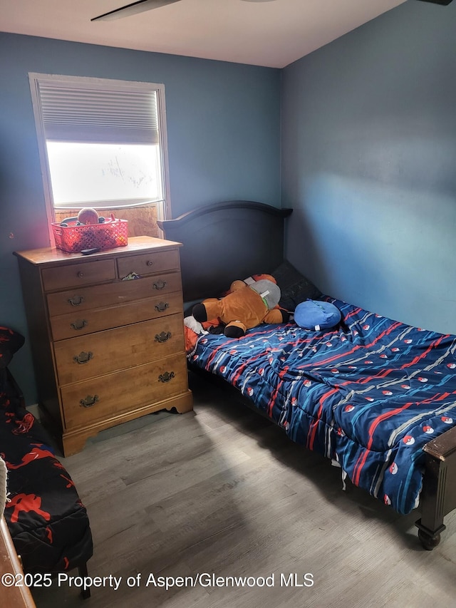 bedroom featuring light wood-type flooring