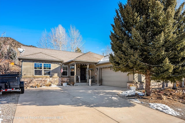 view of front of house with a garage