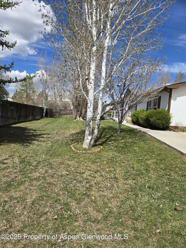 view of yard with fence