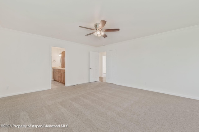 1020 Alta Vista Dr, Craig, CO 81625 - unfurnished room with ceiling fan, crown molding, and light carpet