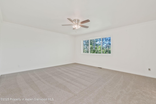 1020 Alta Vista Dr, Craig, CO 81625 - empty room featuring crown molding, a ceiling fan, and carpet floors