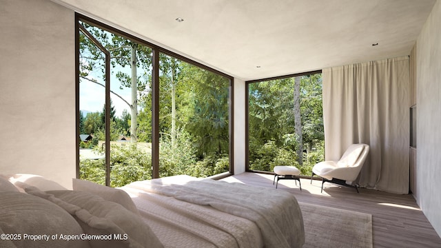 433 Gillespie St, Aspen, CO 81611 - bedroom featuring expansive windows and wood finished floors