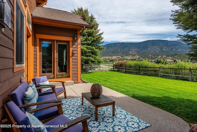 152 Blackhawk Dr, New Castle, CO 81647 - view of patio / terrace featuring a mountain view and french doors