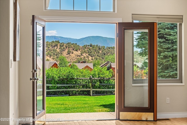 152 Blackhawk Dr, New Castle, CO 81647 - doorway to outside with a mountain view