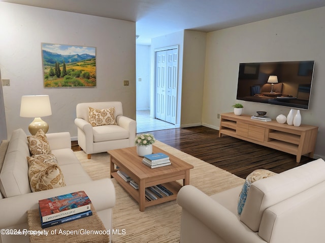 living room featuring hardwood / wood-style floors