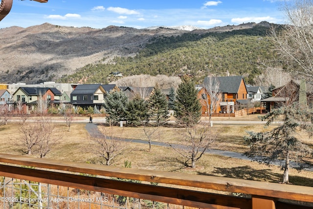 mountain view featuring a residential view