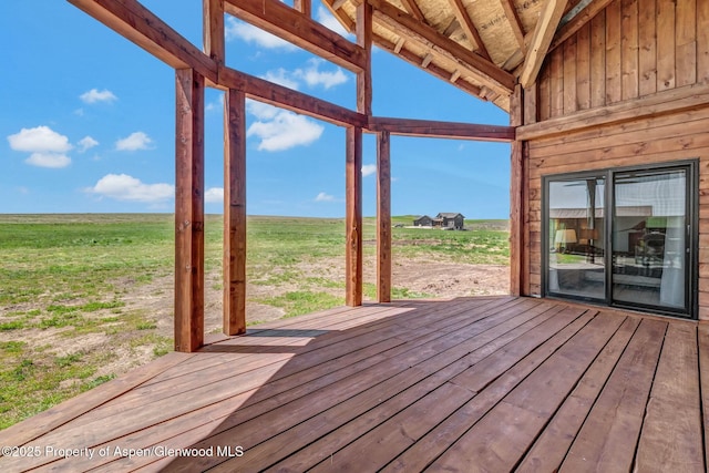 deck with a rural view