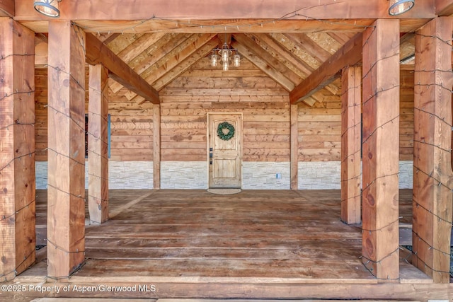 view of unfinished attic