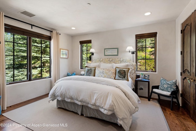 120 Running Mare Rd, Woody Creek, CO 81656 - bedroom with wood finished floors and recessed lighting