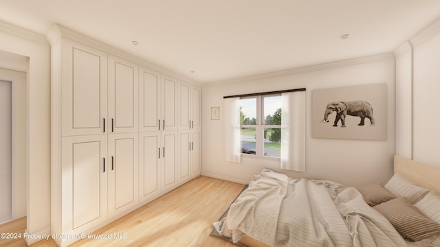500 W Francis St, Aspen, CO 81611 - bedroom featuring baseboards, ornamental molding, and light wood-type flooring