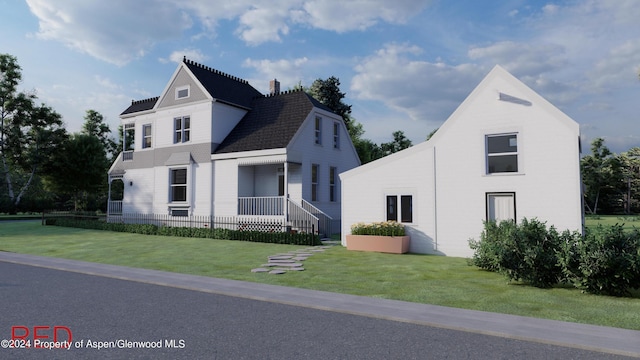 500 W Francis St, Aspen, CO 81611 - view of front facade featuring a chimney and a front yard