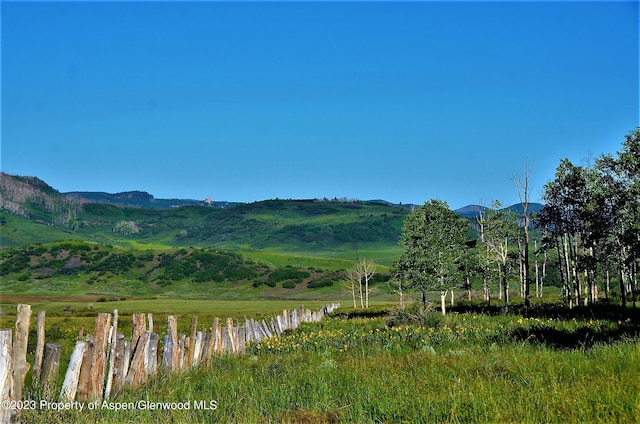 mountain view with a rural view