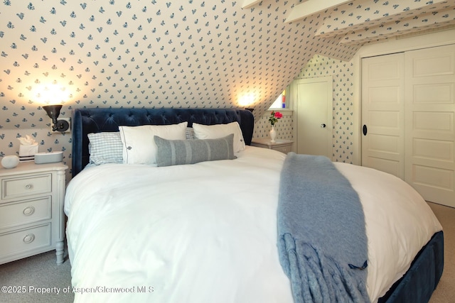 222 W Hopkins Ave Unit 5, Aspen, CO 81611 - bedroom with wallpapered walls and a closet