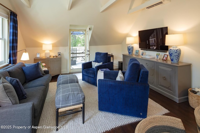 222 W Hopkins Ave Unit 5, Aspen, CO 81611 - living room with wood finished floors and a wall unit AC