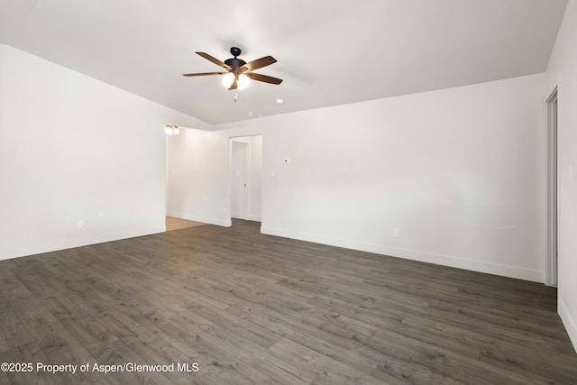 1652 E 17th Cir, Rifle, CO 81650 - spare room featuring ceiling fan, wood finished floors, and vaulted ceiling