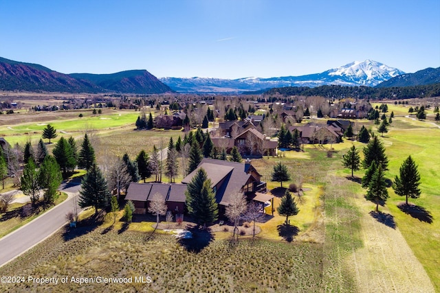 aerial view featuring a mountain view