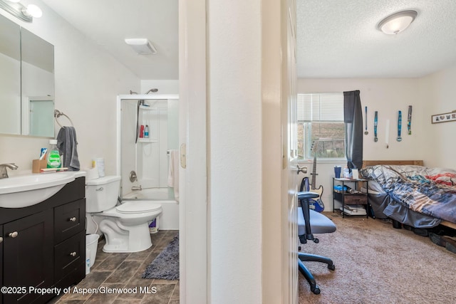 2201/2203 B St, Craig, CO 81625 - bedroom with a textured ceiling and ensuite bathroom