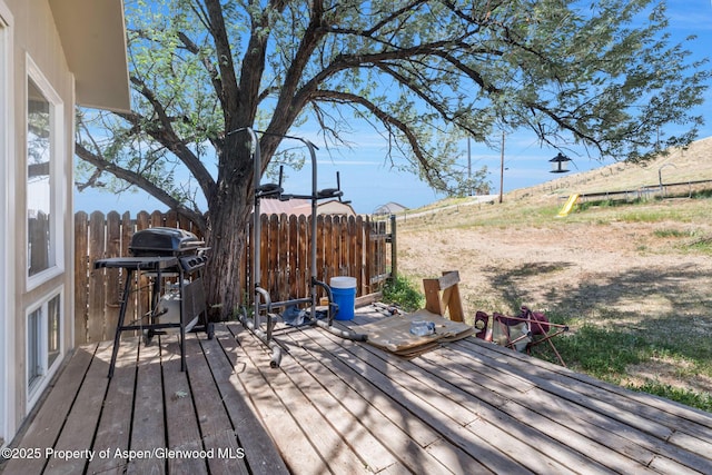 2201/2203 B St, Craig, CO 81625 - wooden terrace featuring grilling area