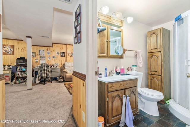 2201/2203 B St, Craig, CO 81625 - bathroom with wooden walls and vanity