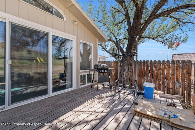 2201/2203 B St, Craig, CO 81625 - wooden terrace with a grill