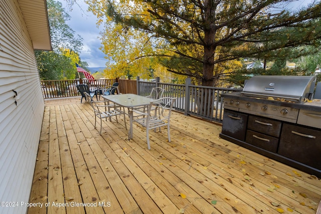 deck with grilling area