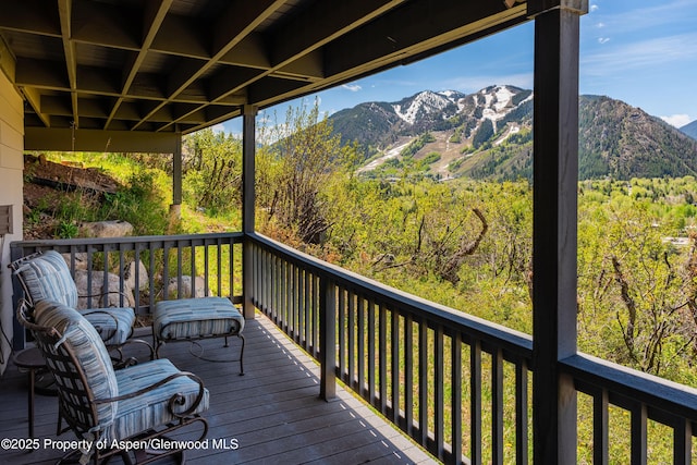 162 Bennett Bench Rd, Aspen, CO 81611 - wooden deck with a mountain view