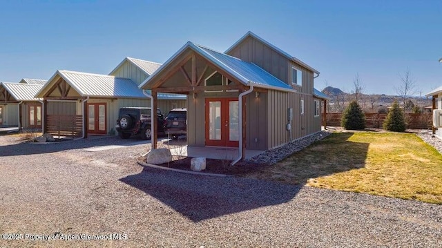 view of front of house with french doors