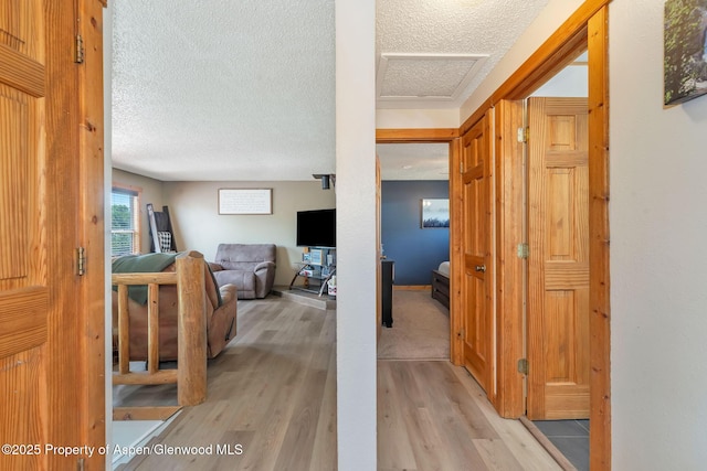 1186 Washington St, Craig, CO 81625 - hall with light wood-style flooring and a textured ceiling