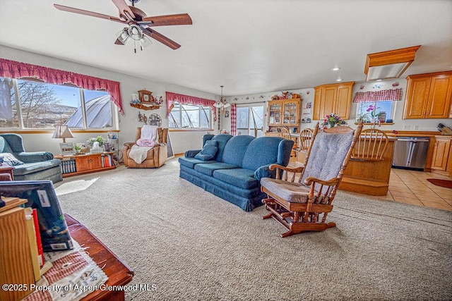 37 Pronghorn Rd, Craig, CO 81625 - living room with light carpet, ceiling fan, and recessed lighting
