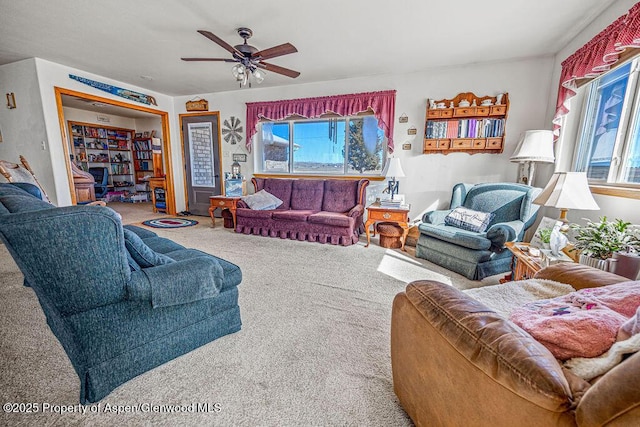 37 Pronghorn Rd, Craig, CO 81625 - living room featuring carpet floors and ceiling fan
