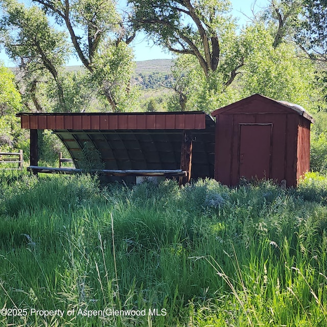 view of shed