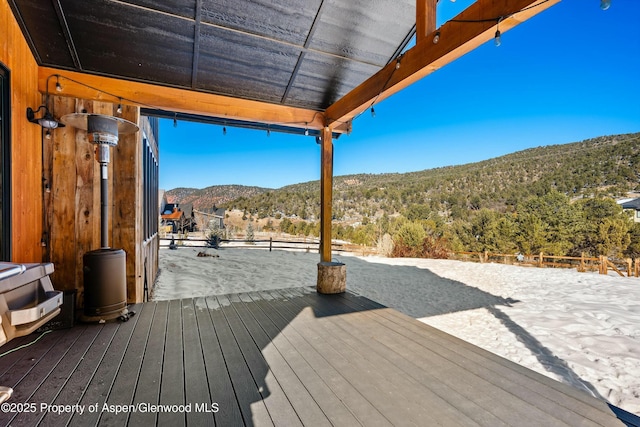 deck featuring a mountain view