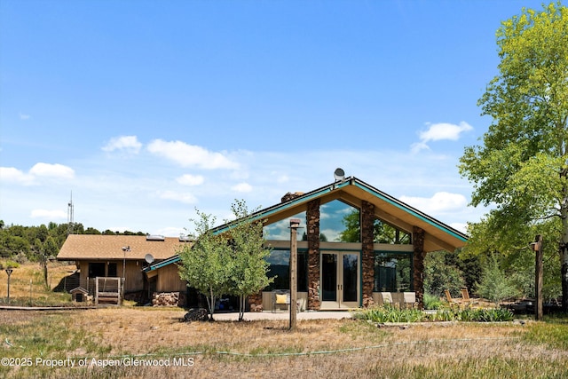 14 Fender Ln, Carbondale, CO 81623 - rear view of house featuring french doors