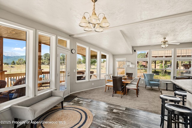 14 Fender Ln, Carbondale, CO 81623 - sunroom / solarium with a chandelier, wood finished floors, a mountain view, and french doors