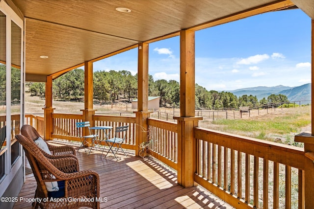 14 Fender Ln, Carbondale, CO 81623 - wooden terrace featuring a mountain view