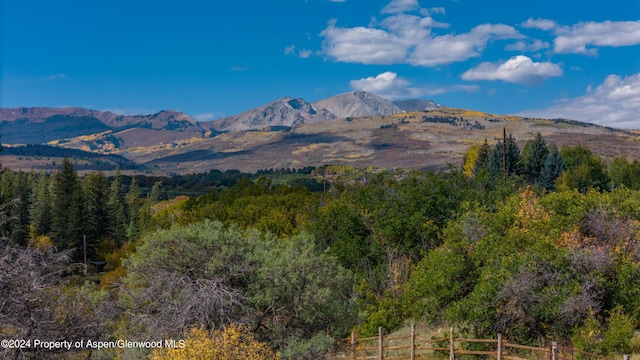 1150 Capitol Creek Rd, Snowmass, CO 81654 - view of mountain backdrop featuring a heavily wooded area