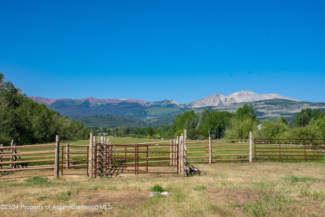 mountain view with a rural view