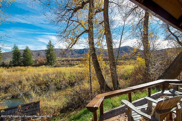 exterior space with a mountain view