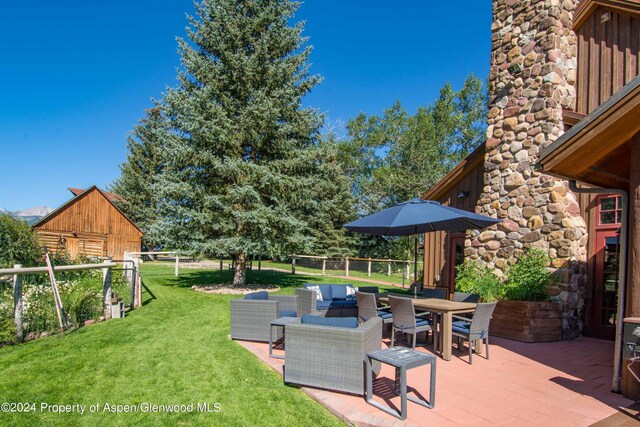 view of patio with an outdoor living space