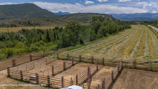 mountain view with a rural view