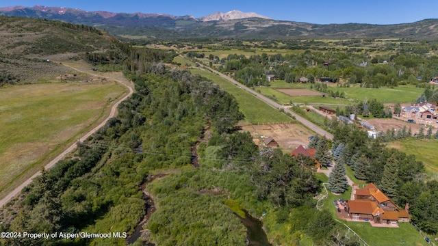 aerial view featuring a mountain view