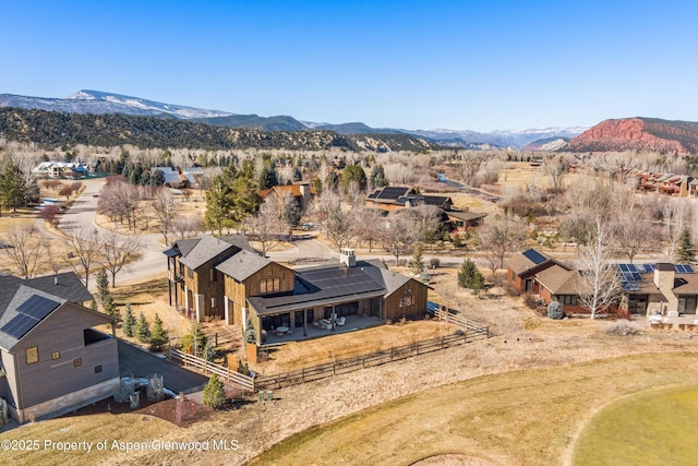 aerial view featuring a mountain view