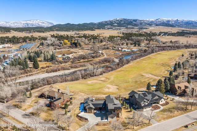 bird's eye view featuring a mountain view