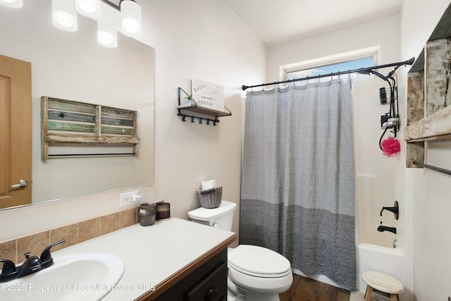 22 Booms Pl, Rifle, CO 81650 - bathroom with vanity, shower / tub combo, and wood finished floors