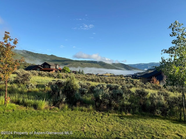 mountain view with a water view