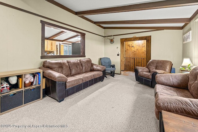 3598 County Road 35, Craig, CO 81625 - living area with carpet flooring and beamed ceiling